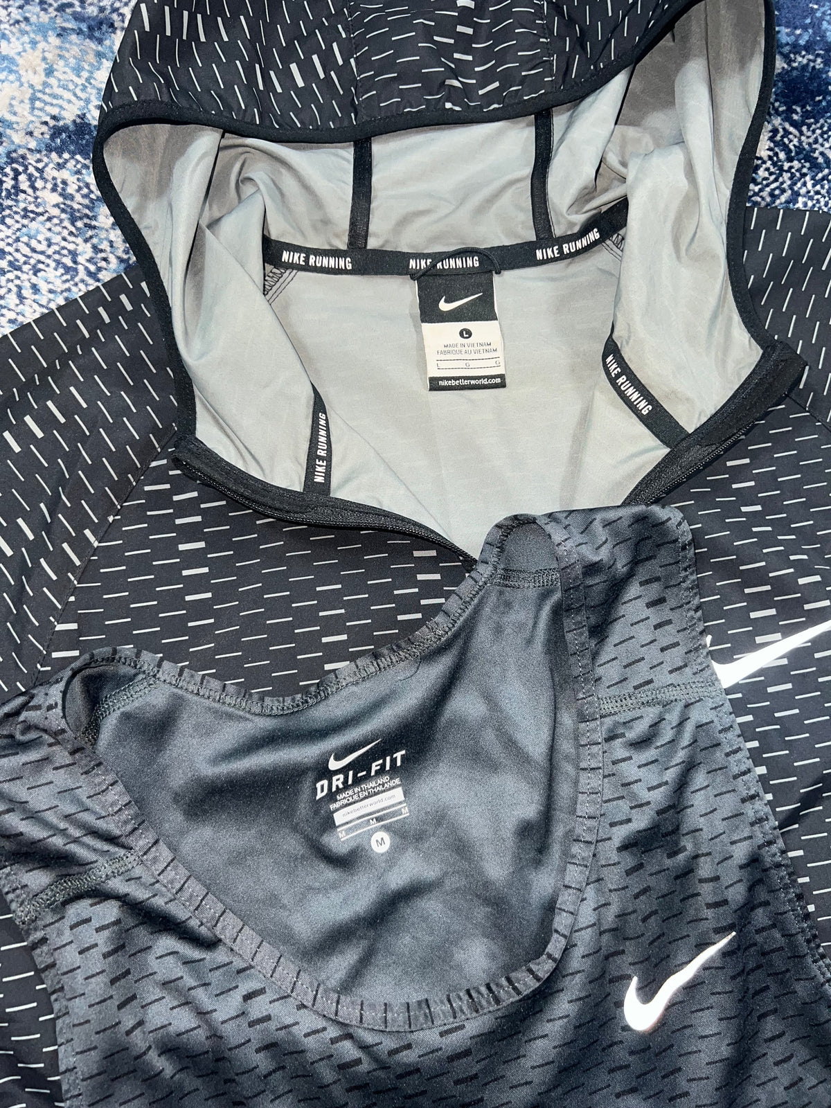 Nike Digital Camo Racer Fuse 3 Piece Tracksuit Set Grey Men’s Medium in Grey, men's Mixed Sizes – detail view