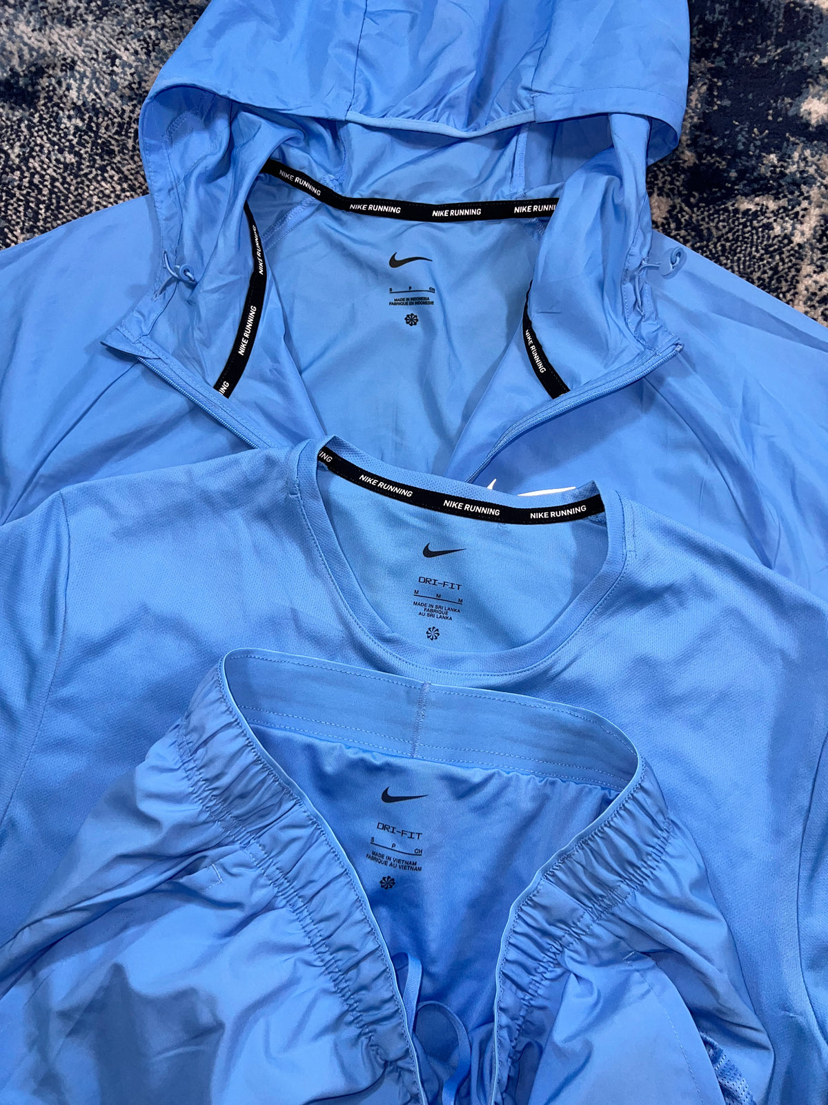 Nike University Blue Repel Miler Windrunner 3 Piece Running Set in University Blue, men's Mixed Sizes – detail view