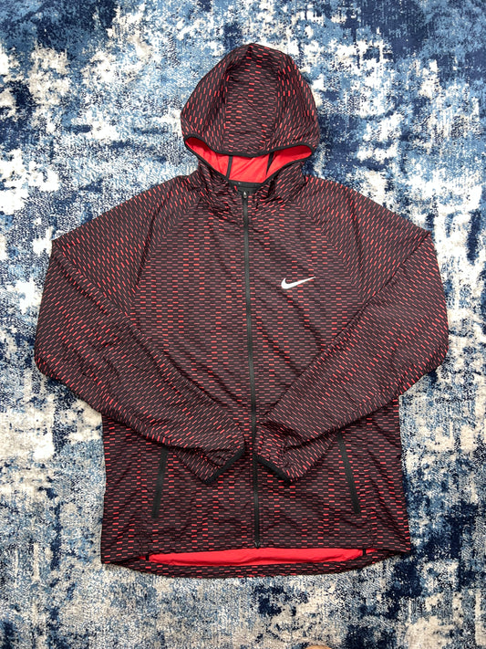 Nike Racer Fuse Digital Dash Windrunner Jacket Red Black Men’s Large – Red / Black in Red / Black, men's Large – front view