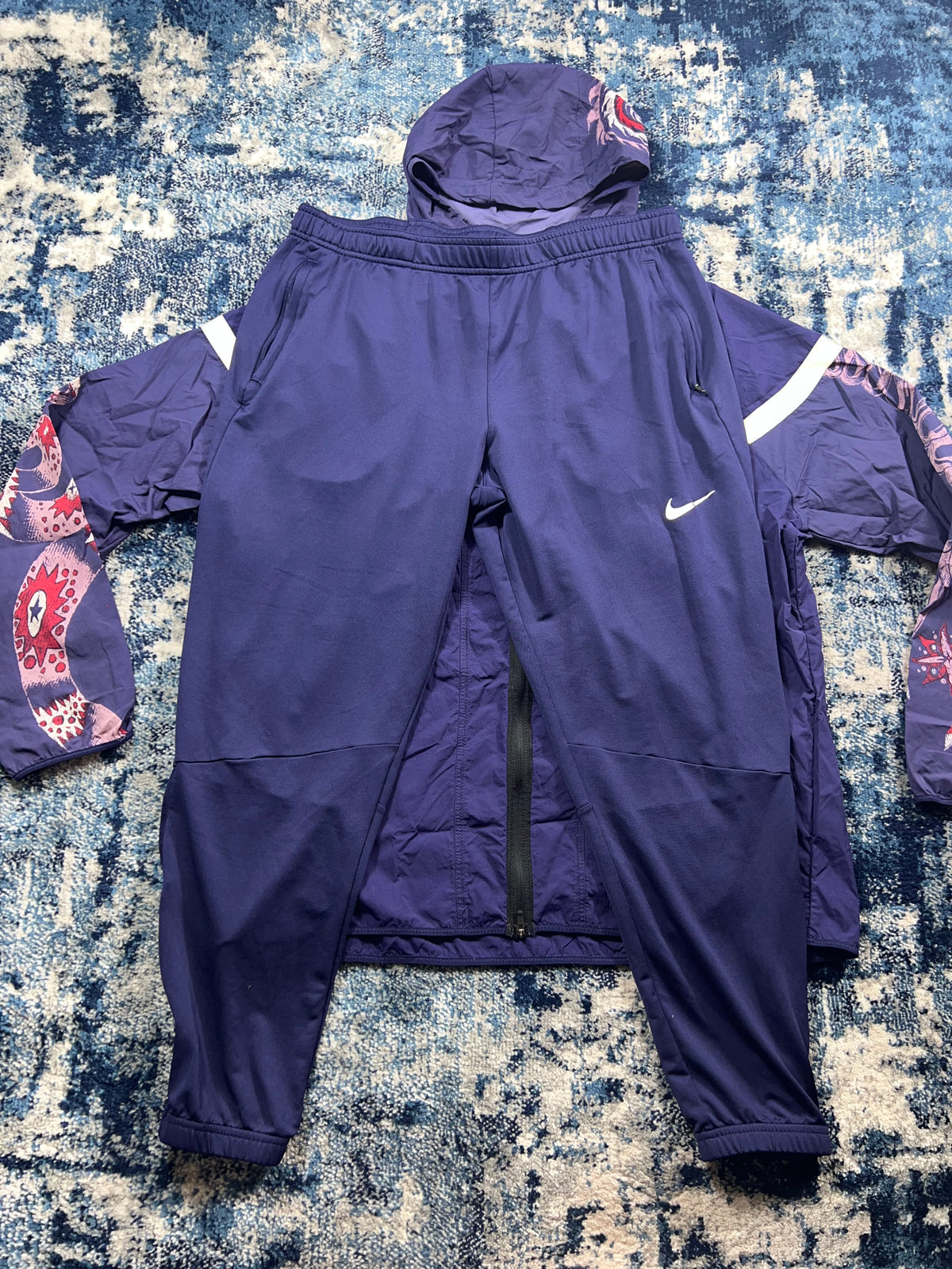 Nike Wild Run Purple Dragon Windrunner & Dri-FIT Bottoms Tracksuit Set – Purple / Multicolour in Purple / Multicolour…