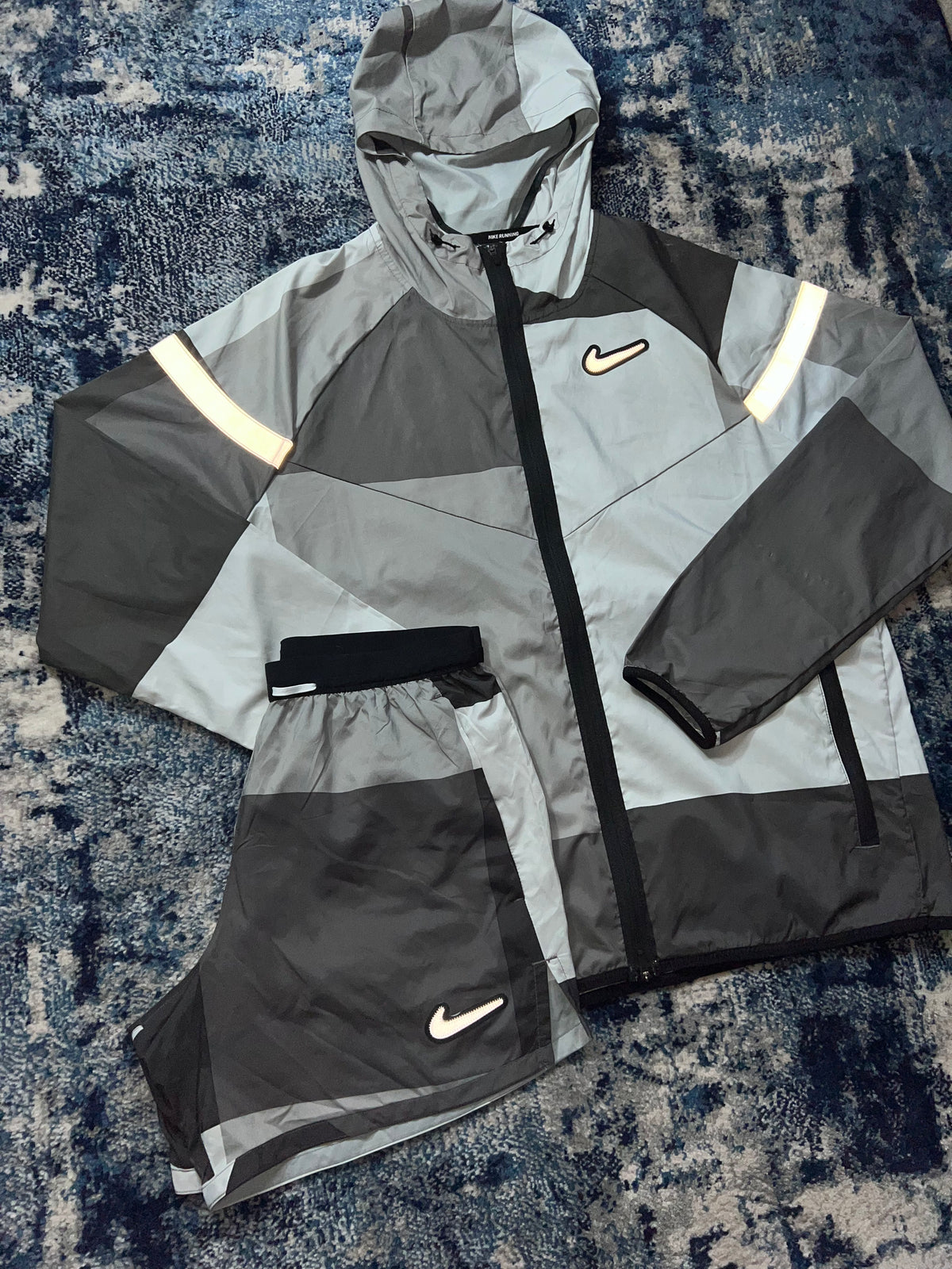 Nike Wild Run Patchwork Windrunner & Flex Stride Shorts Set – Multicolour Patchwork in Multicolour Patchwork, men's Mixed…