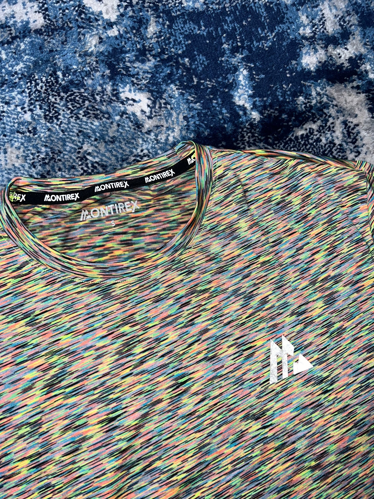 Montirex Active Reflective Lightweight T-Shirt Multicoloured Men’s Small in Multicoloured, men's Small – detail view