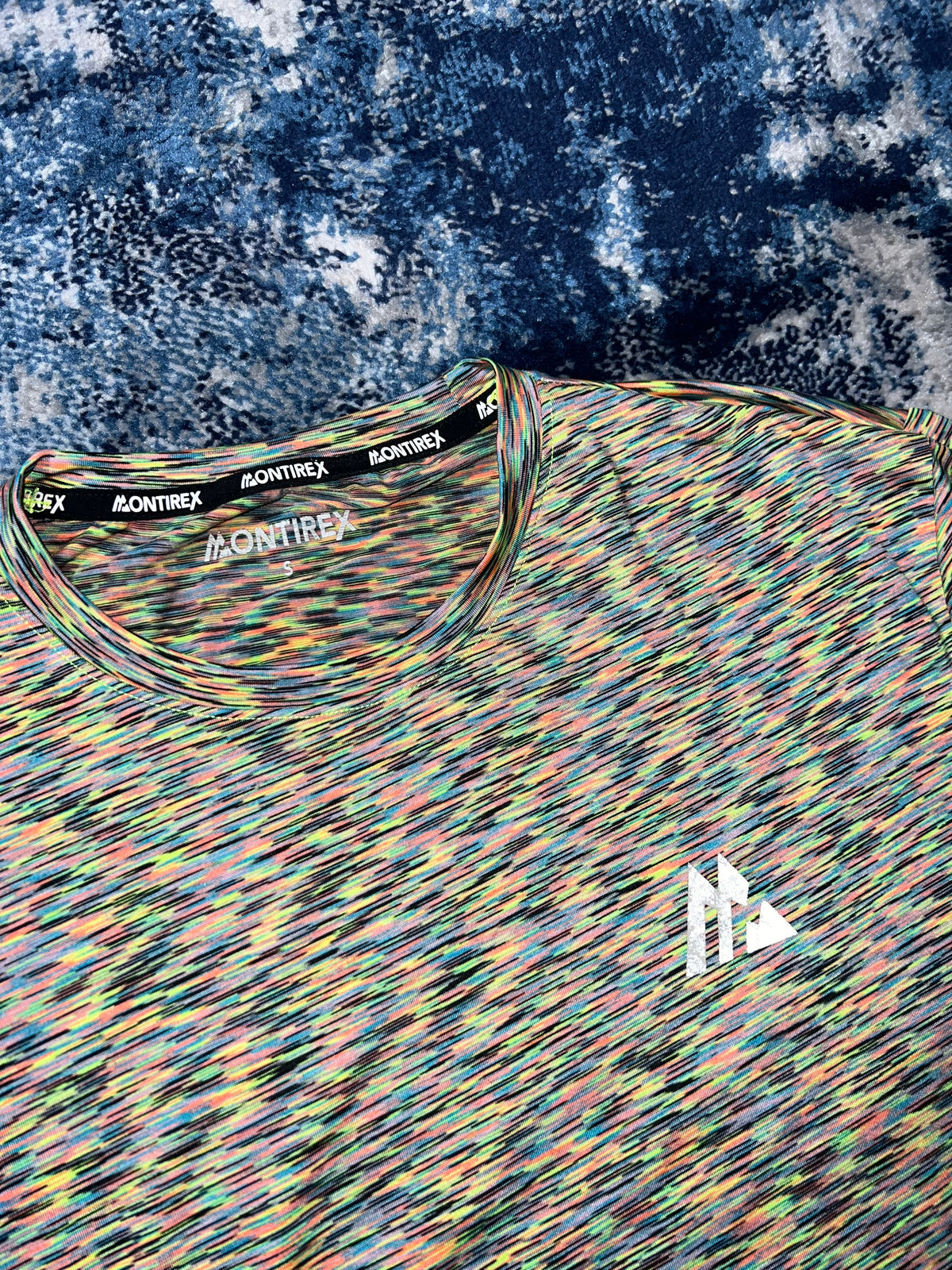 Montirex Active Reflective Lightweight T-Shirt Multicoloured Men’s Small in Multicoloured, men's Small – detail view