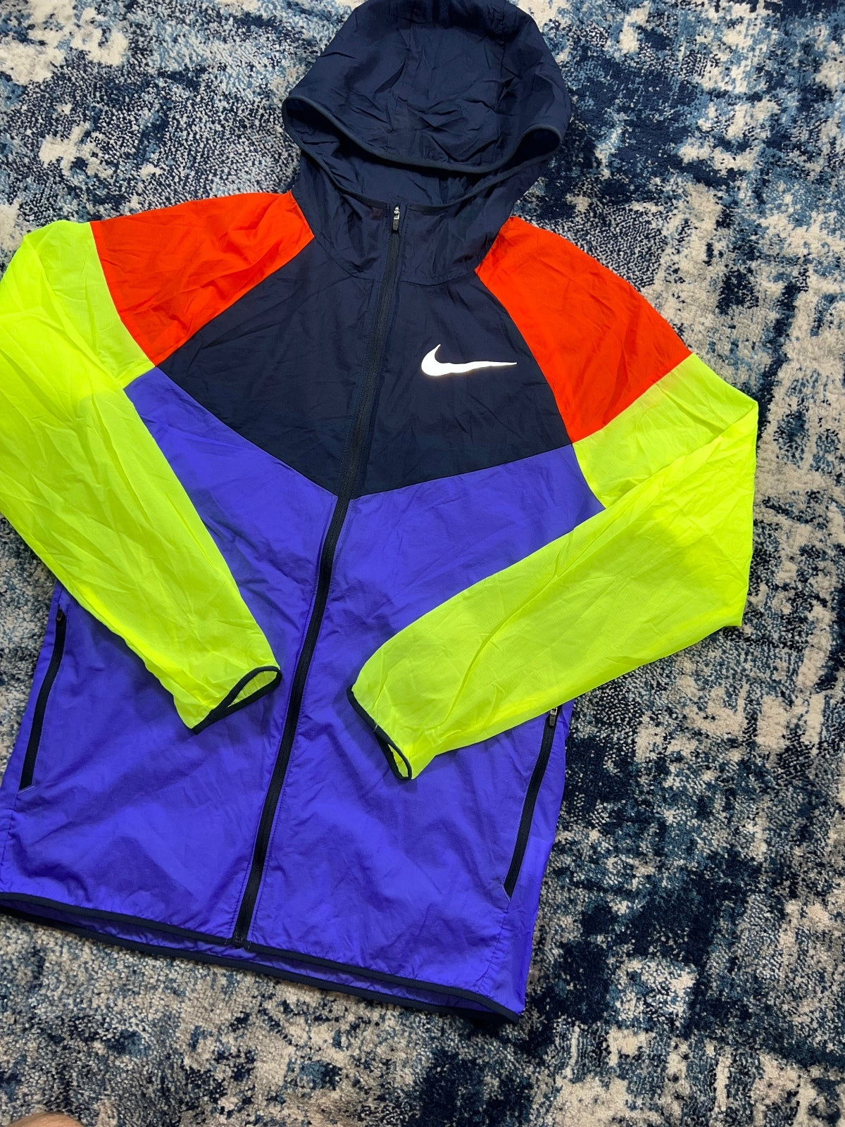 Nike Lightweight ‘Greedy’ Rare Windrunner Jacket – Blue / Red / Neon, Men's Small in Blue / Red / Neon, men's Small –…