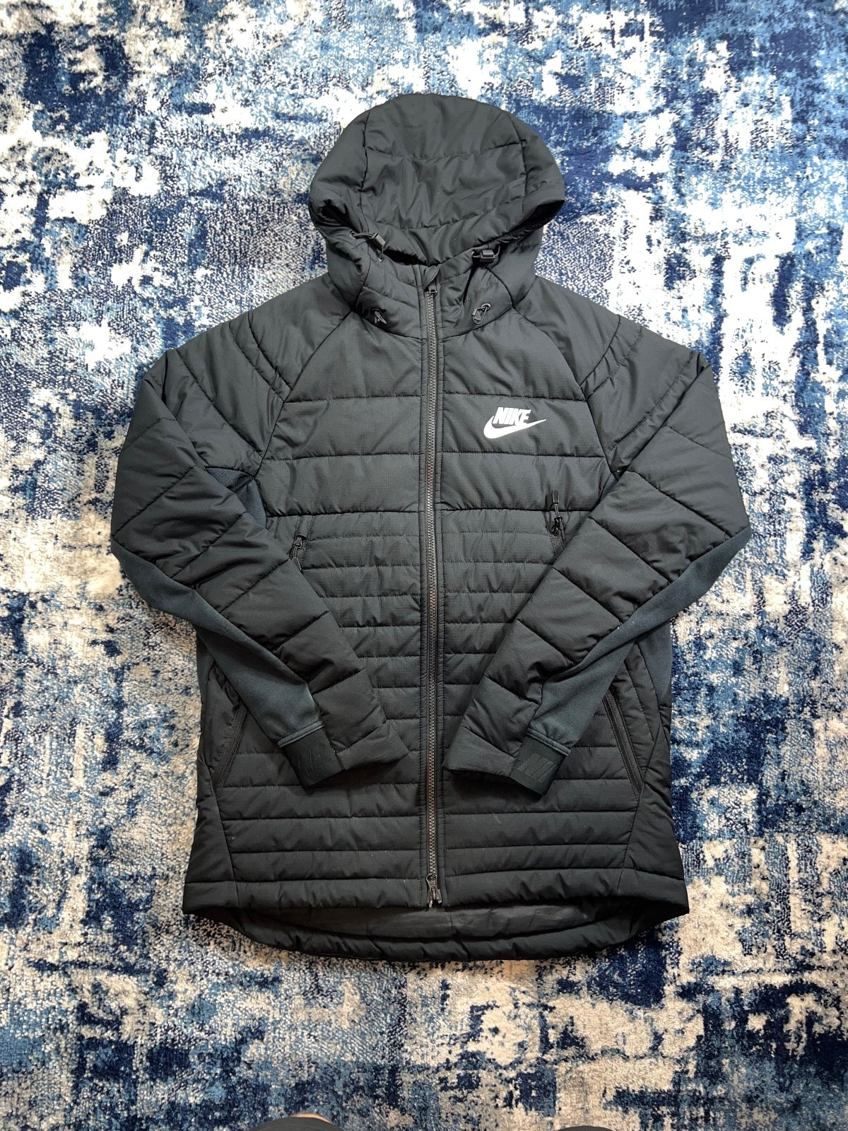 Nike Hybrid Puffer Coat Jacket – Black, Men's Medium in Black, men's Medium – front view
