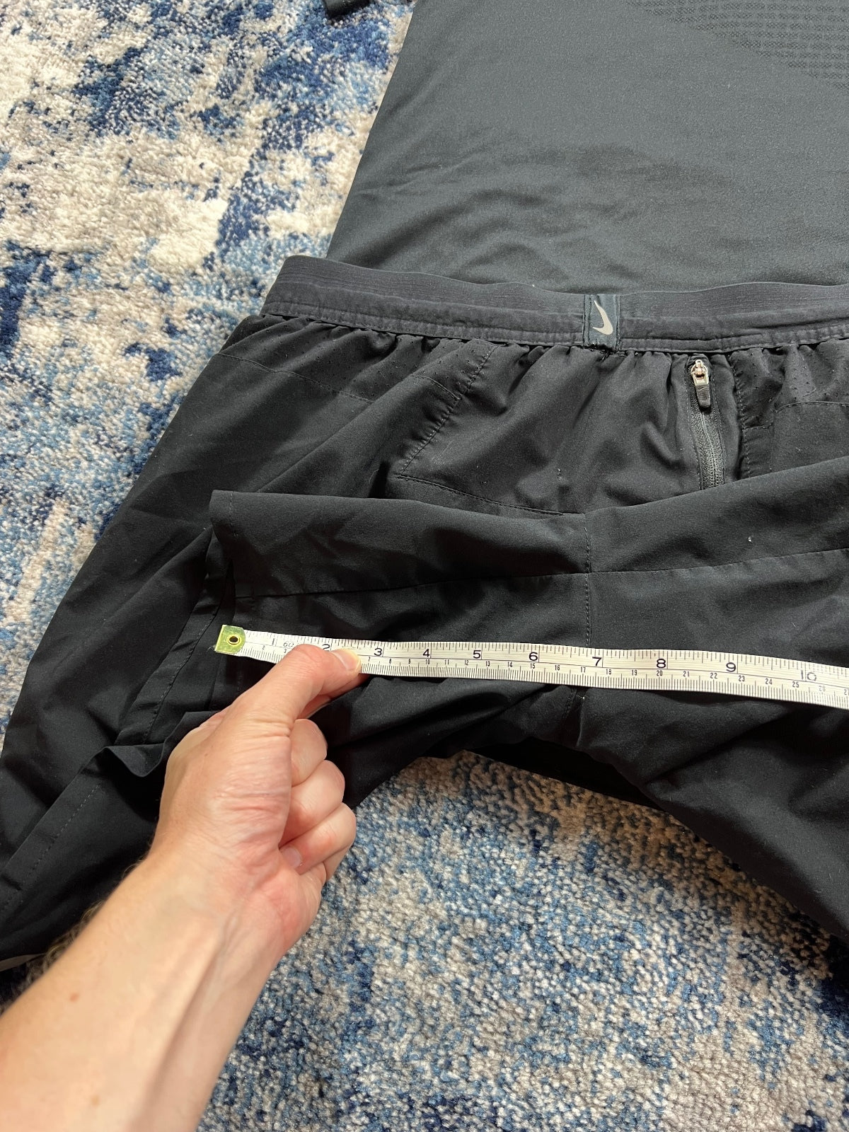 Nike Stride ADV T Shirt / Flex Stride Shorts Running Gym Set – Black, Men's Medium in Black, men's Medium – detail view