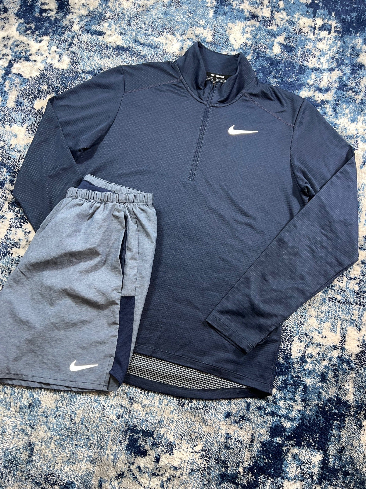 Nike Pacer Element 1/4 Zip / Challenger Shorts Running Gym Tracksuit Set – Navy, Men's Medium in Navy, men's Medium –…