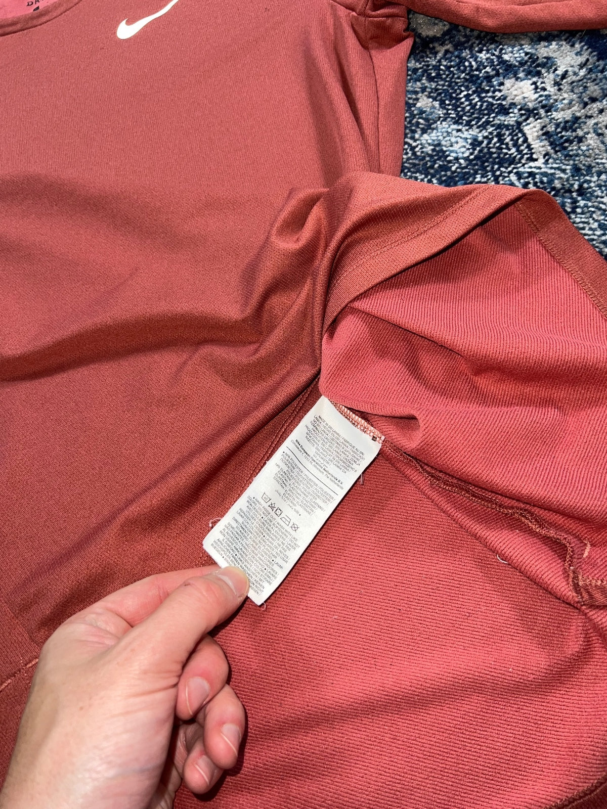 Nike Running Element Long Sleeved Crew Neck Jumper – Coral, Men's Large in Coral, men's Large – detail view
