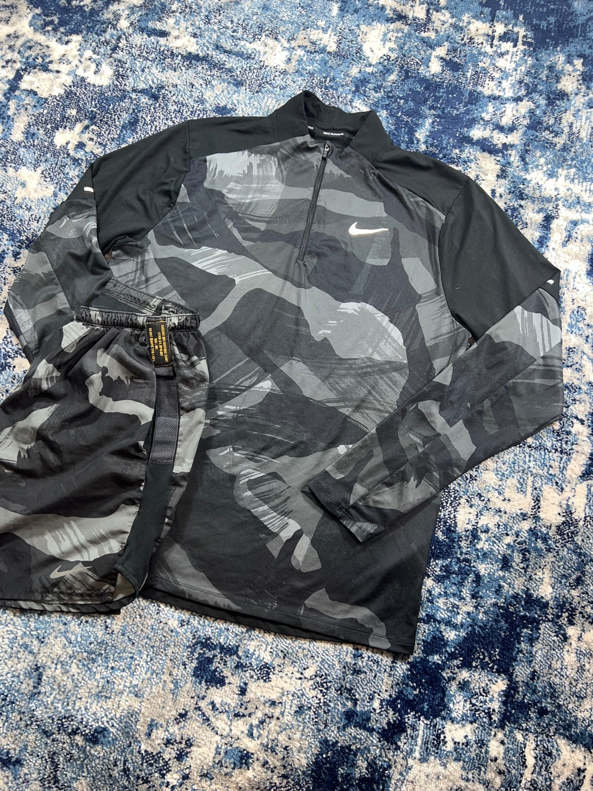 Nike Camo Element 1/4 Zip / Challenger Shorts Running Gym Tracksuit Set – Gray, Men's Medium in Gray, men's Medium –…