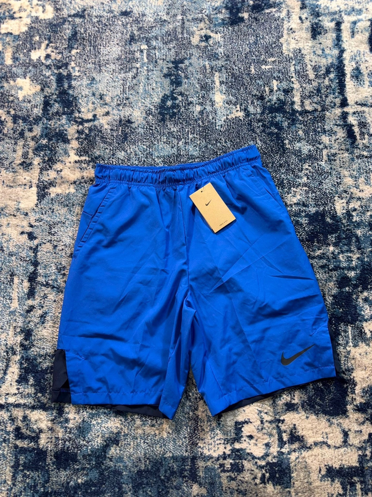 Nike Dri-FIT 9” Shorts – Blue, Men's Small in Blue, men's Small – detail view