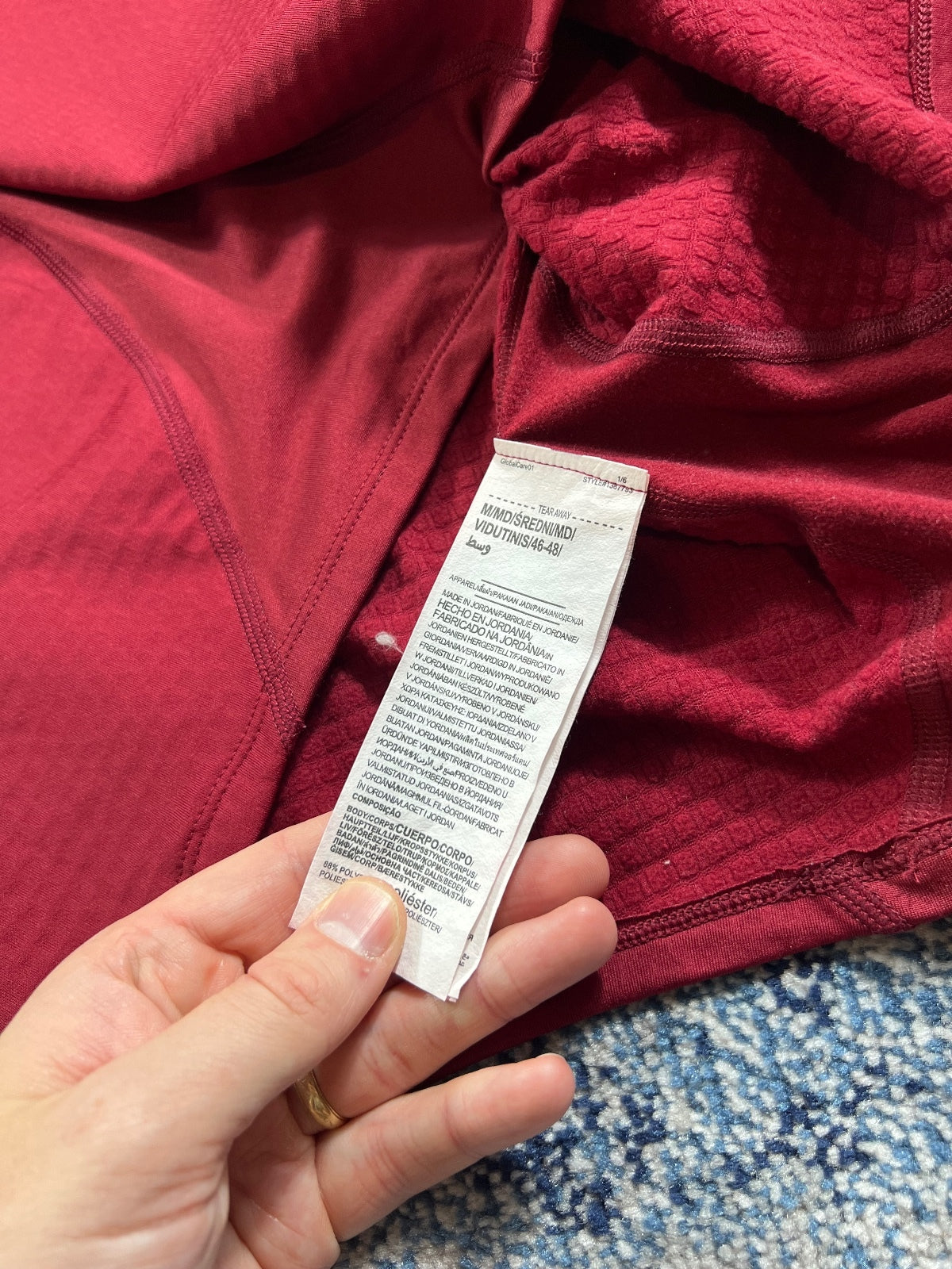Under Armour 1/4 Zip / Bottoms Tracksuit Set – Burgundy, Men's Medium in Burgundy, men's Medium – detail view