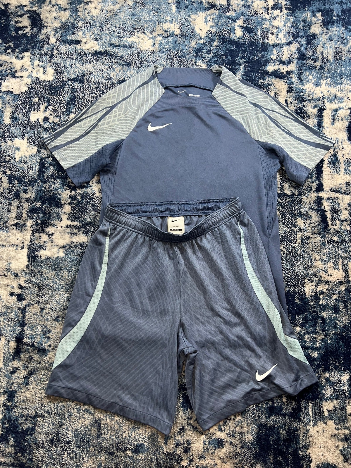 Nike Strike Academy Dri Fit T Shirt and Shorts Set – Blue, Men's Small in Blue, men's Small – alternate view
