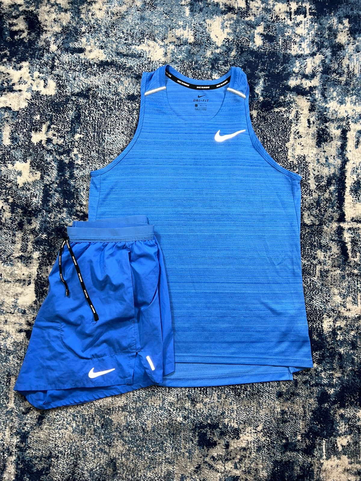 Nike Miler Running Vest / Flex Stride Shorts Running Gym Set – Blue, Men's Medium in Blue, men's Medium – front view