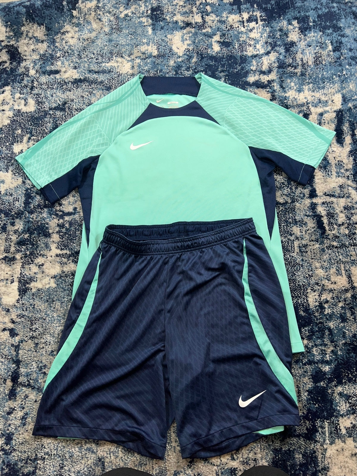 Nike Strike Academy T Shirt and Shorts Set – Mint, Men's Medium in Mint, men's Medium – detail view