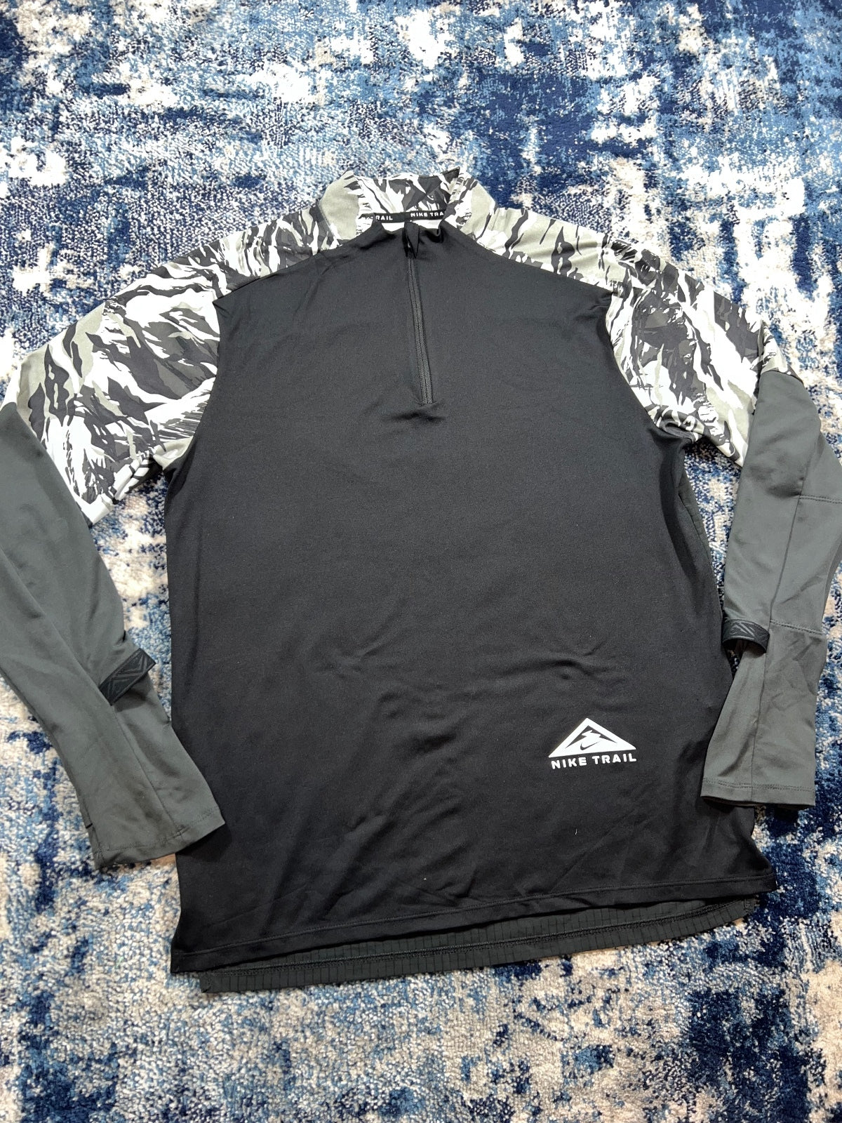 Nike Trail Rare 1/4 Zip – Black, Men's Medium in Black, men's Medium – detail view