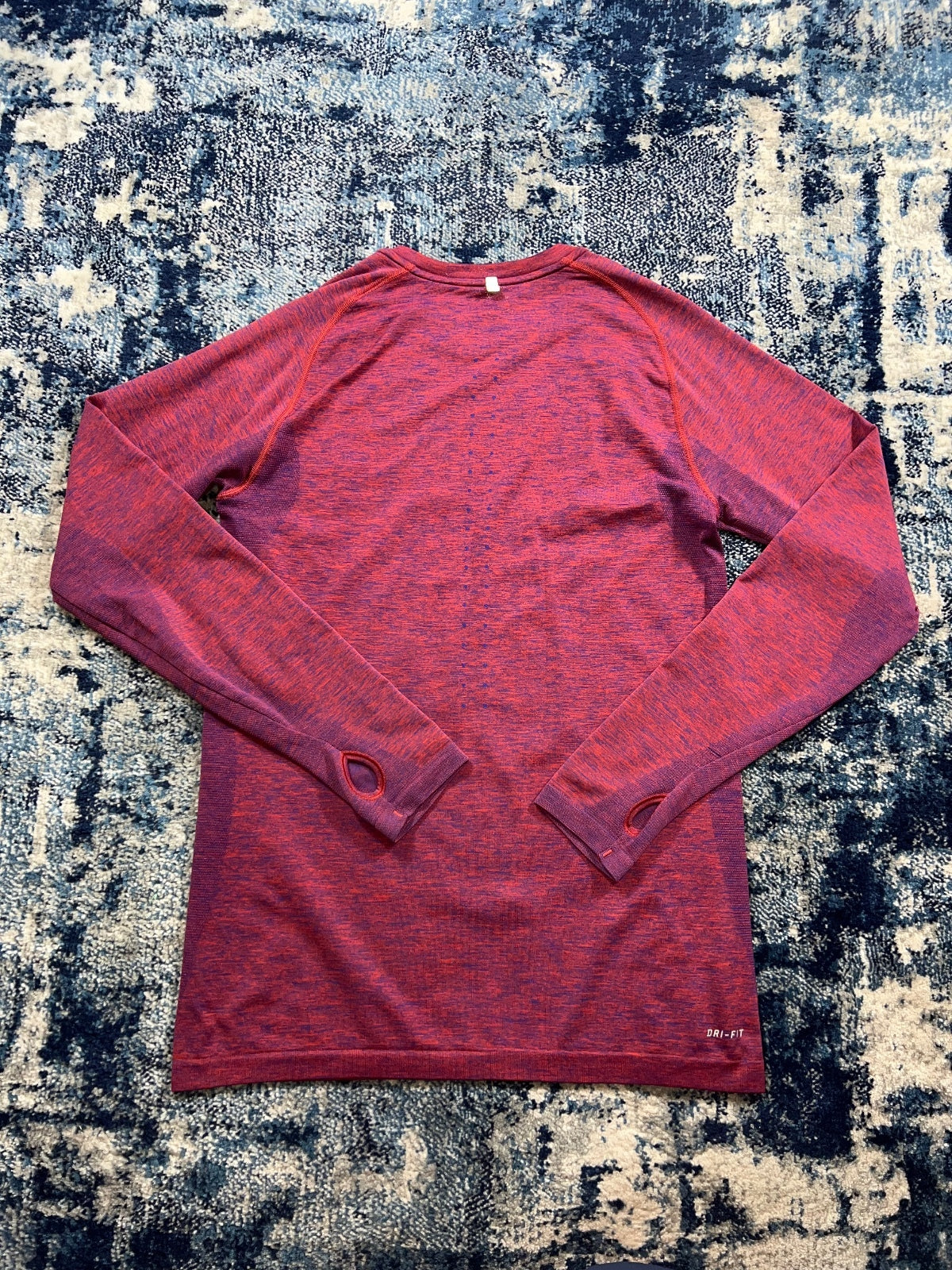 Nike Tech Knit Ultra Long Sleeved T Shirt – Red, Men's Small in Red, men's Small – detail view