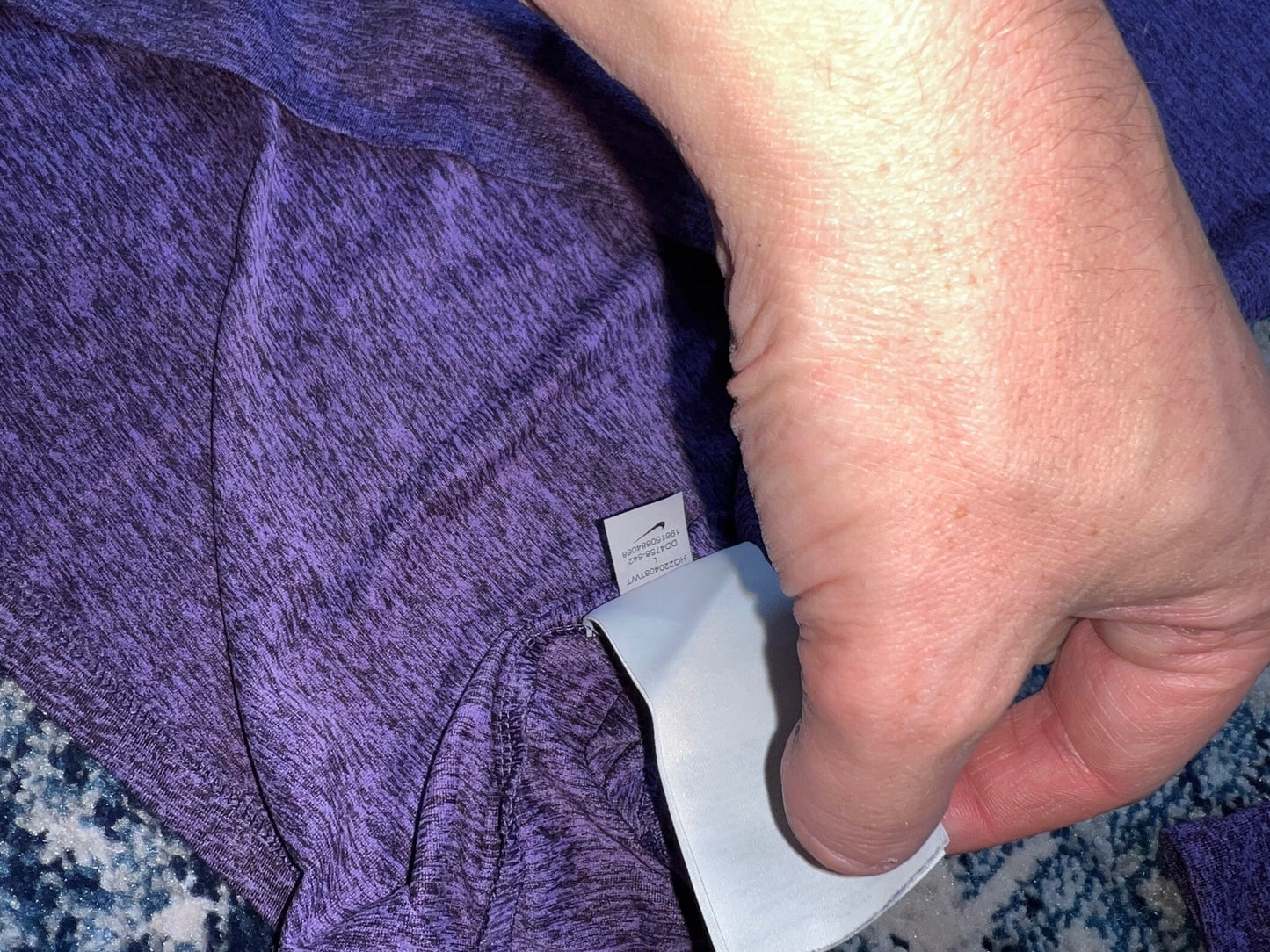 Nike Running Element 1/4 Zip – Purple, Men's Large in Purple, men's Large – detail view