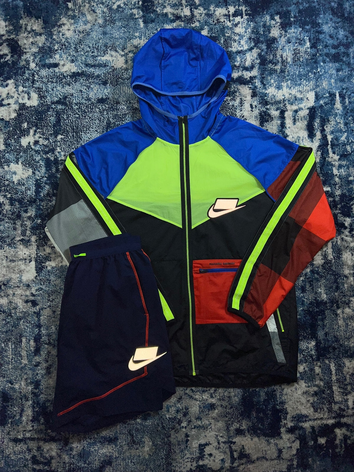 Nike Wildrun Meekz Windrunner Jacket / Flex Stride Shorts Tracksuit Set – Multi, Men's Medium in Multi, men's Medium –…
