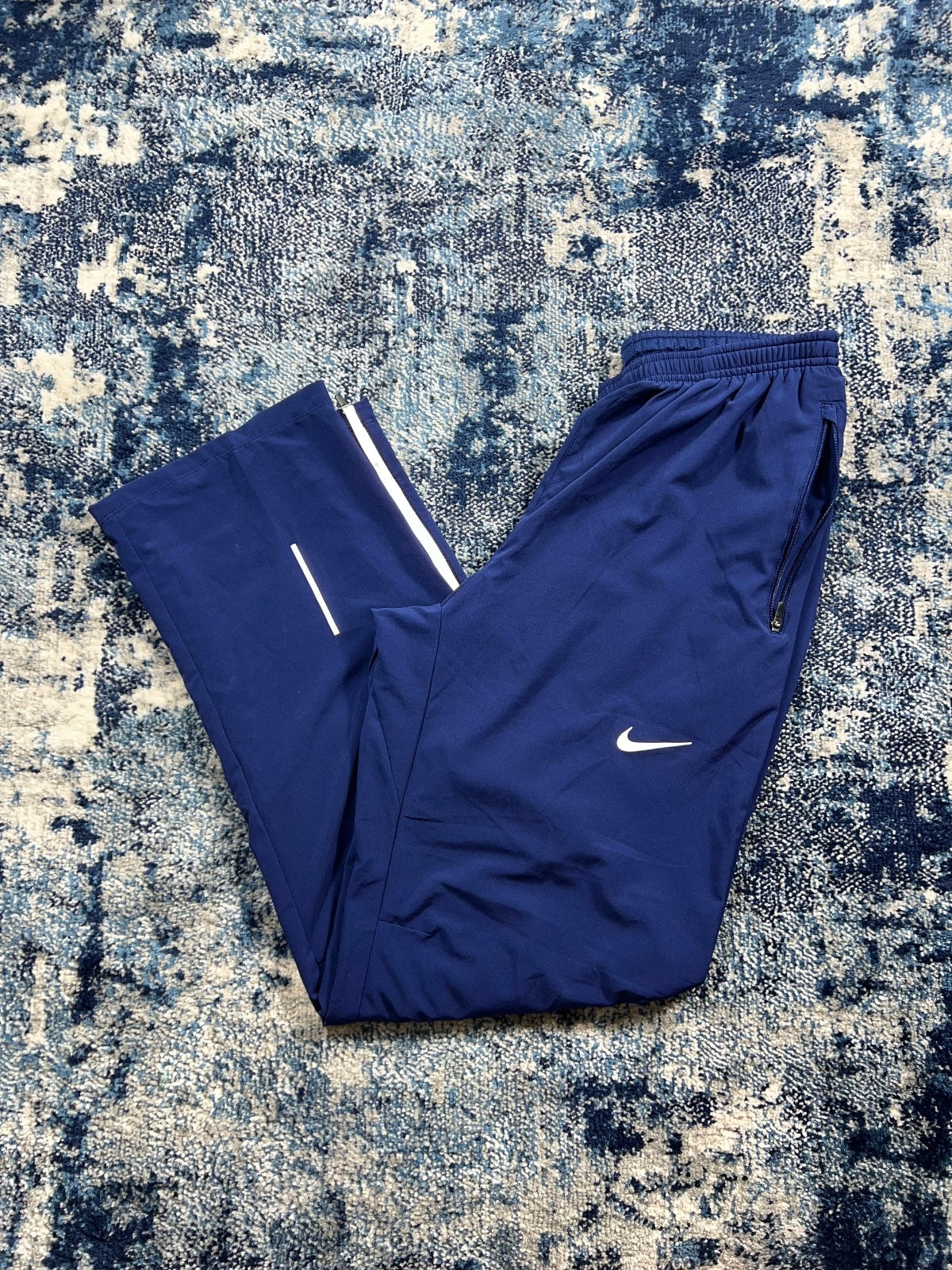 Nike Dri Fit Tracksuit Bottoms – Navy Blue / Red, Men's Medium in Navy Blue / Red, men's Medium – front view