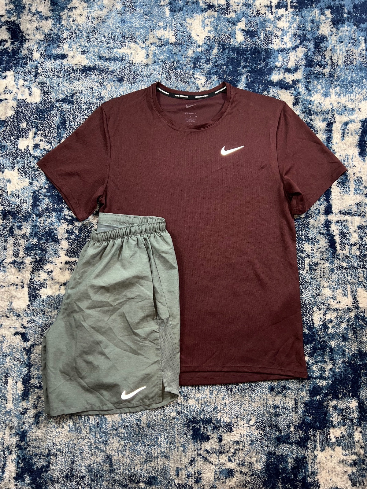 Nike Miler T-Shirt / Challenger Shorts Running Gym Set Small Men's