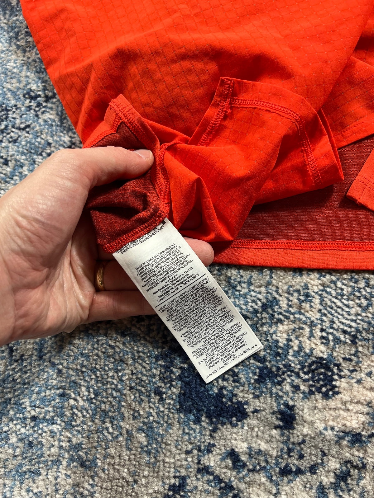 Nike Trail Miler T-Shirt / Flex Shorts Set – Orange, Men's Medium in Orange, men's Medium – detail view