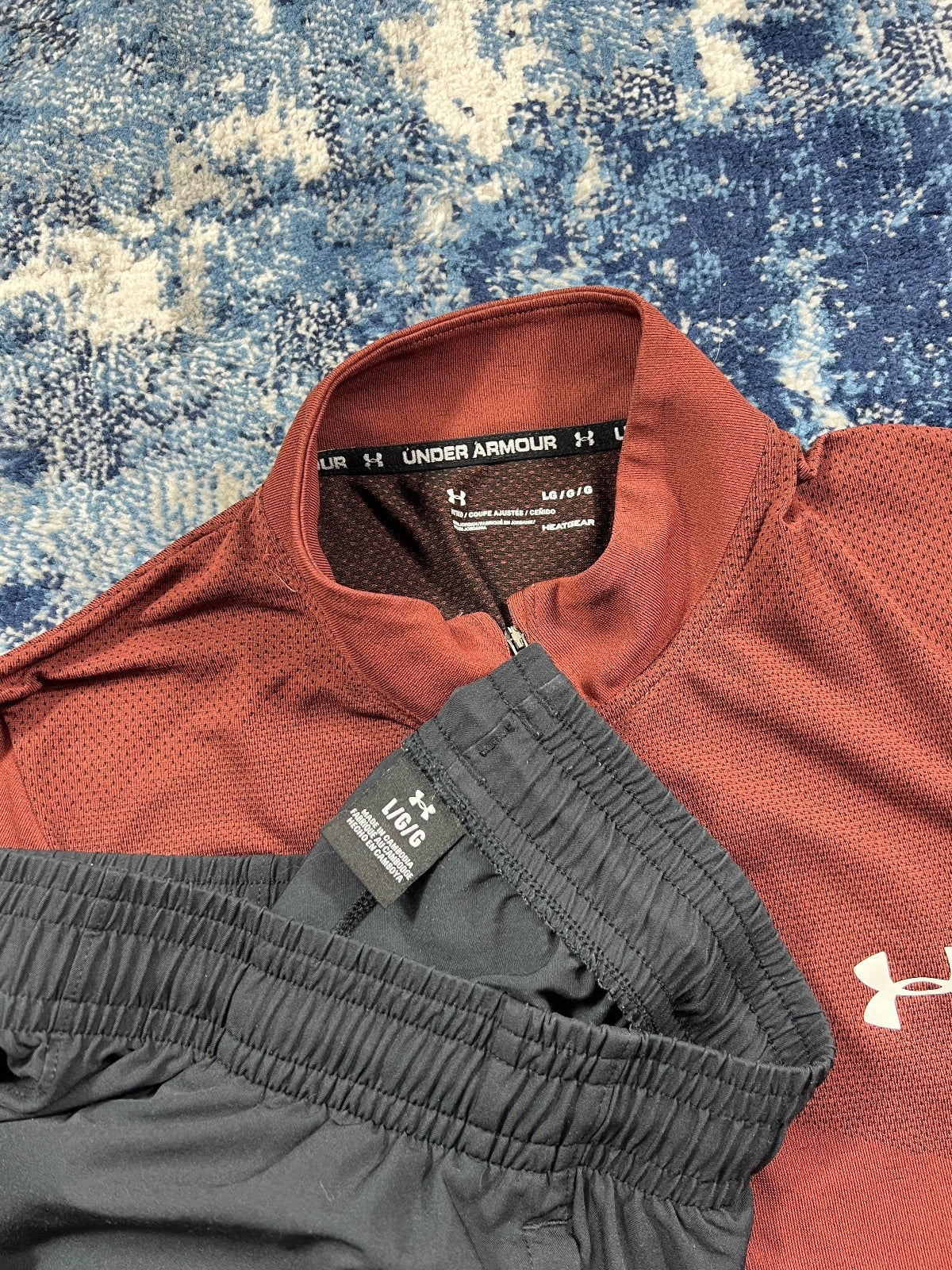 Under Armour Fitted 1/4 Zip / Black Cargo Bottoms Tracksuit Set - product image