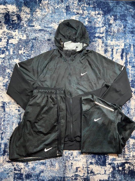 Nike Festival Repel Miler Windrunner 3 Piece Tracksuit Set – DarkGreen, Men's XL in DarkGreen, men's XL – front view