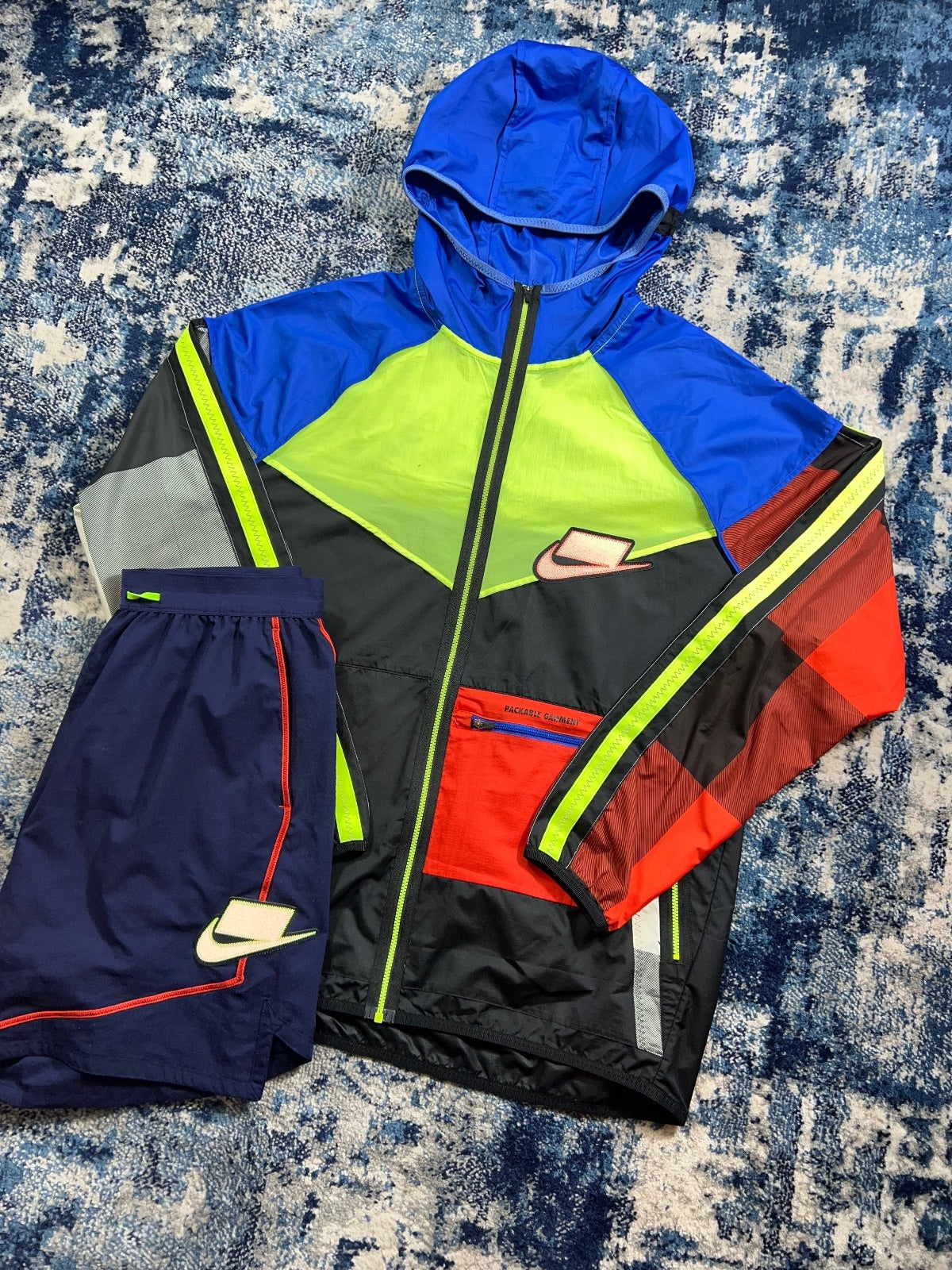 Nike Wildrun Meekz Windrunner Jacket / Flex Stride Shorts Tracksuit Set – Multi, Men's Medium in Multi, men's Medium –…
