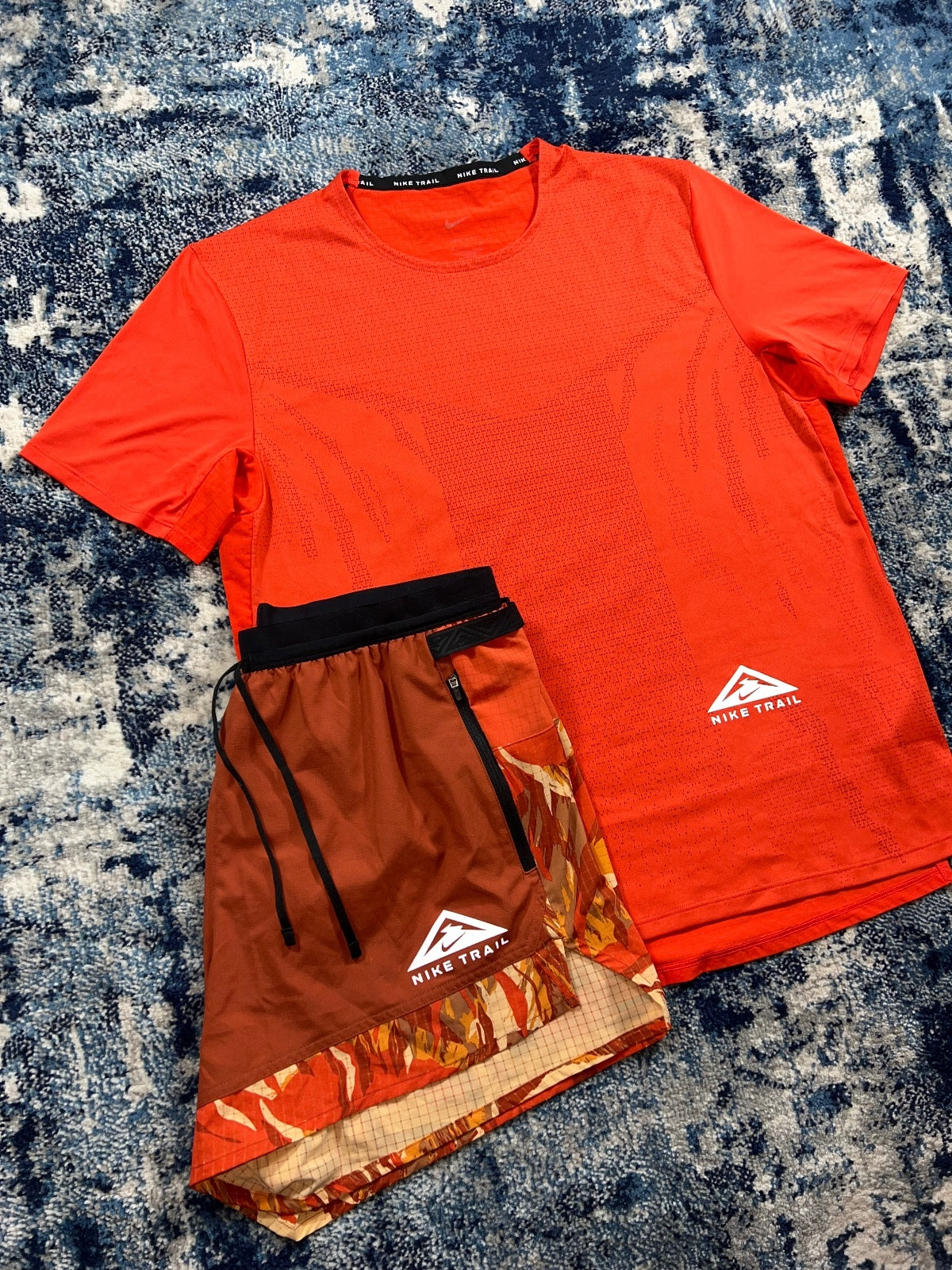 Nike Trail Miler T-Shirt / Flex Shorts Set – Orange, Men's Medium in Orange, men's Medium – alternate view
