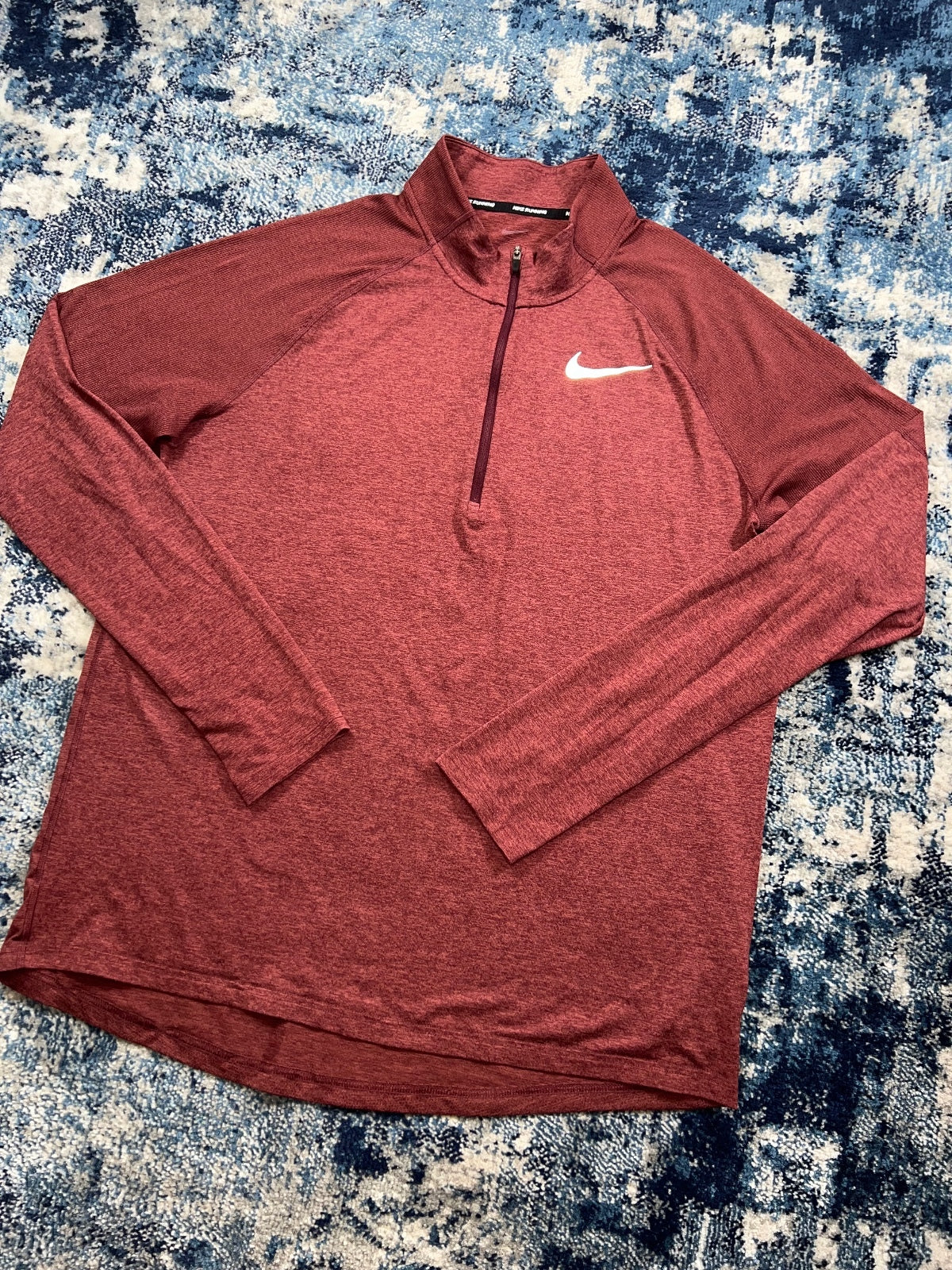 Nike Running Element 1/4 Zip – Burgundy, Men's Large in Burgundy, men's Large – detail view