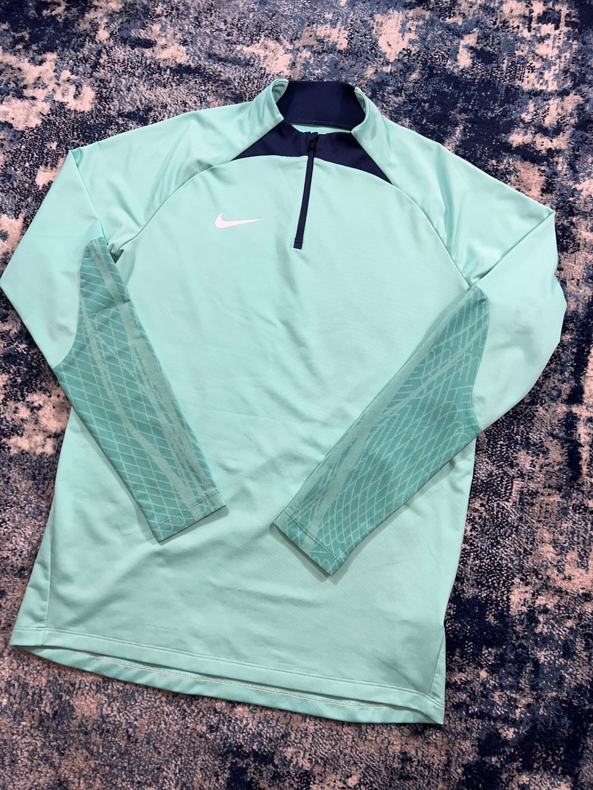 Nike Strike Academy Dri Fit 1/4 Zip Drill Top – Mint Green / Navy Blue, Men's Medium in Mint Green / Navy Blue, men's…