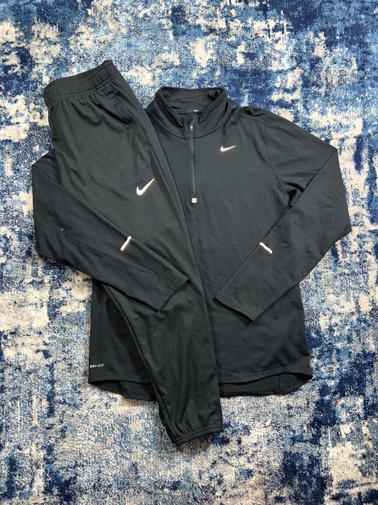 Nike Element 1/4-zip and Dri-FIT bottoms men's black running set, size Medium – view 1