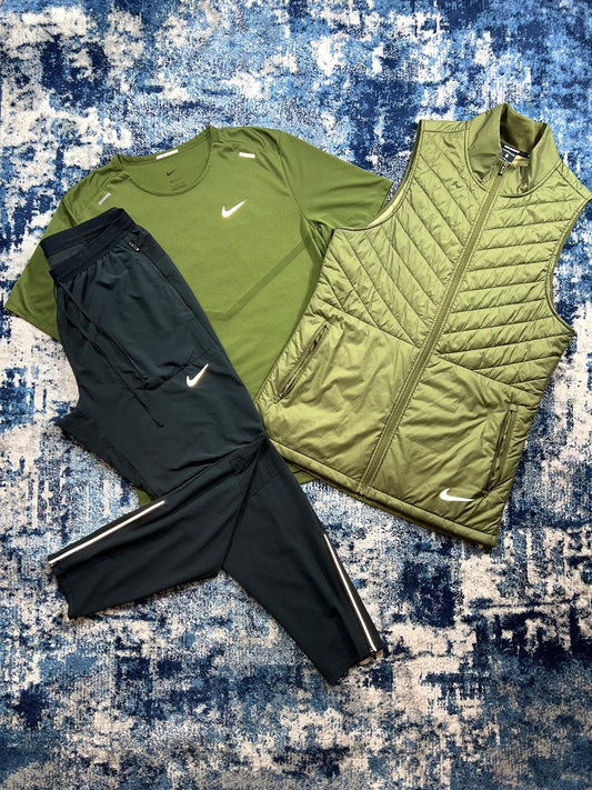 Nike Aerolayer Gilet / Phenom Elite / Miler 3 Piece Tracksuit Set