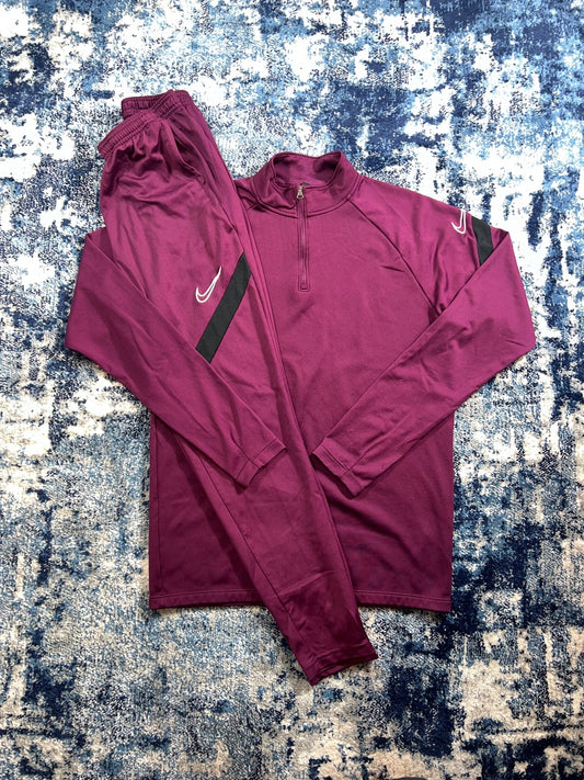 Nike Strike Academy Dri Fit Tracksuit Set – Burgundy, Men's Small in Burgundy, men's Small – front view