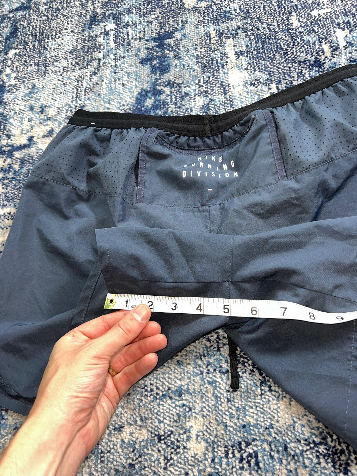 Nike Running Division Flex Stride Shorts – Navy, Men's Medium in Navy, men's Medium – detail view