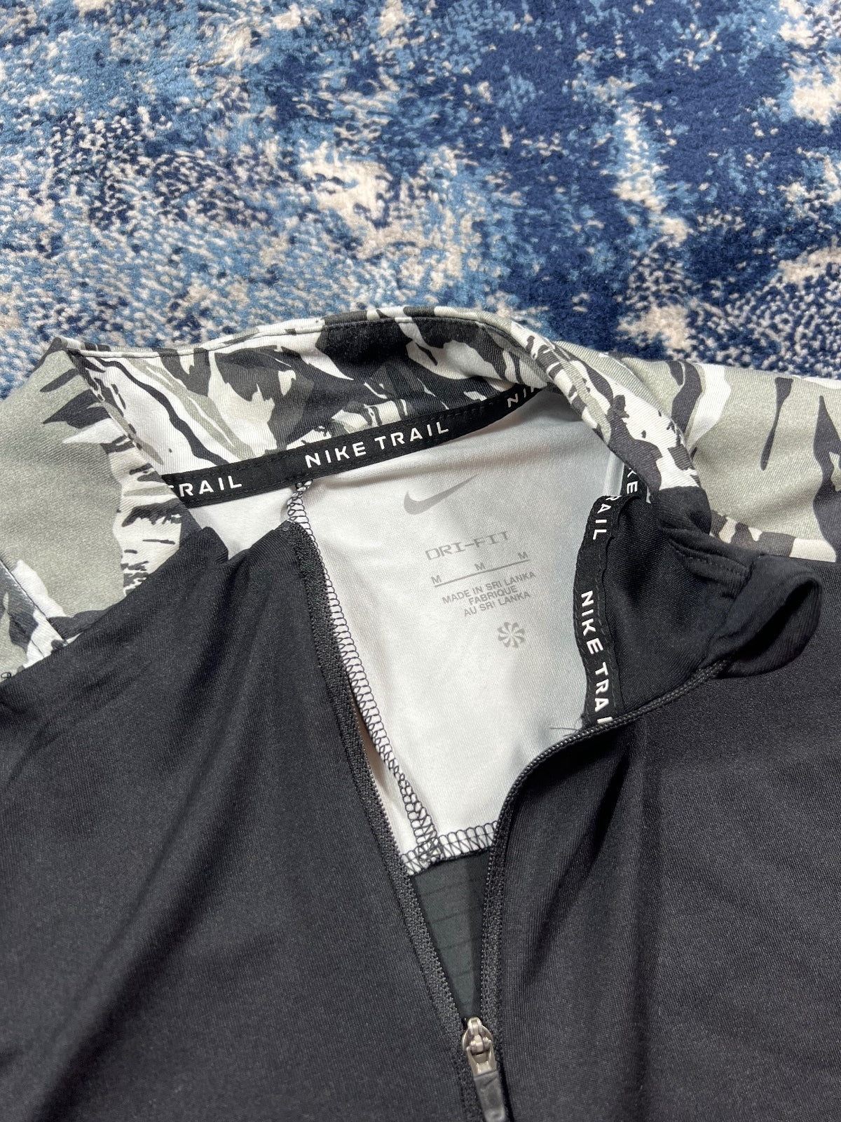 Nike Trail Rare 1/4 Zip – Black, Men's Medium in Black, men's Medium – detail view