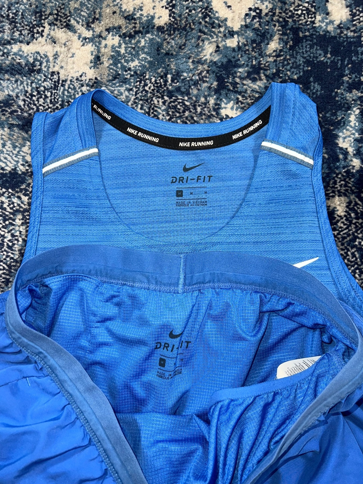 Nike Miler Running Vest / Flex Stride Shorts Running Gym Set – Blue, Men's Medium in Blue, men's Medium – detail view