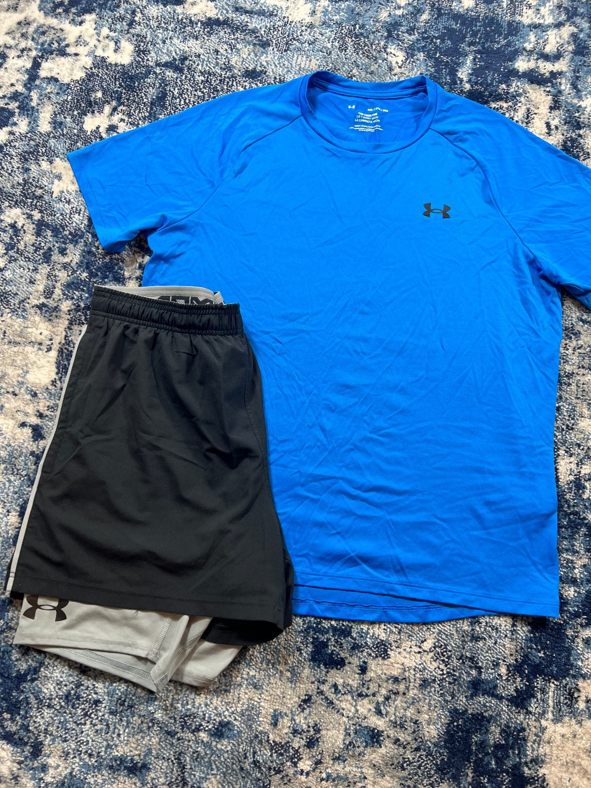 Under Armour T Shirt and Shorts Set – Black, Men's XL in Black, men's XL – detail view