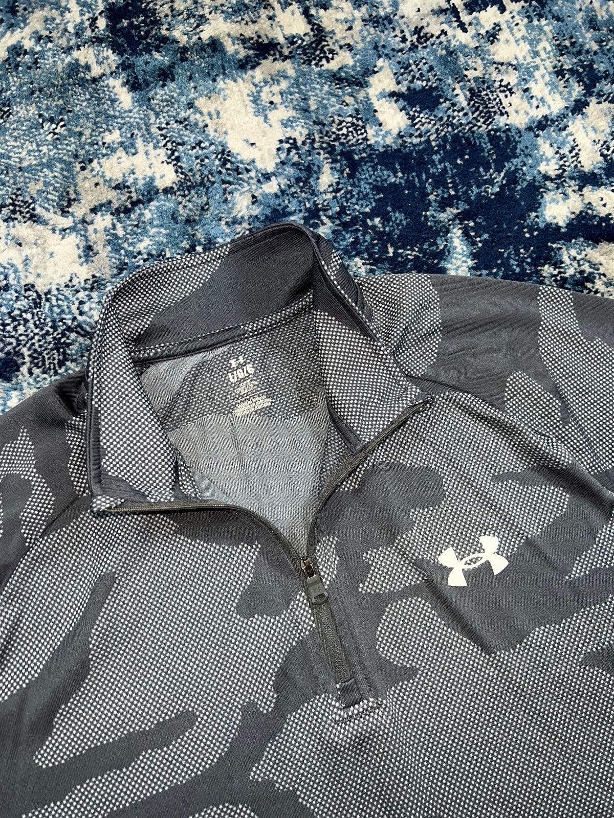 Under Armour Camo Jacquard Vanish 1/4 Zip – Gray, Men's Large in Gray, men's Large – detail view