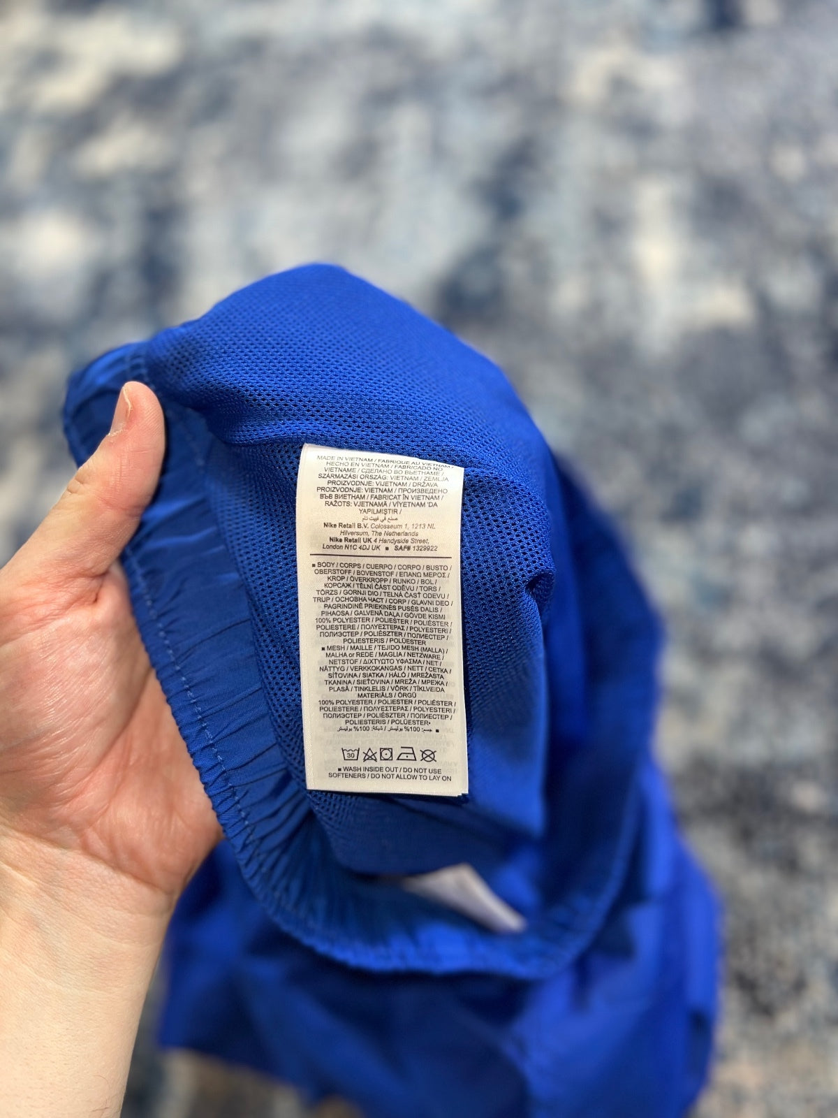 Nike Club Woven Flow Shorts – Blue, Men's Medium in Blue, men's Medium – detail view