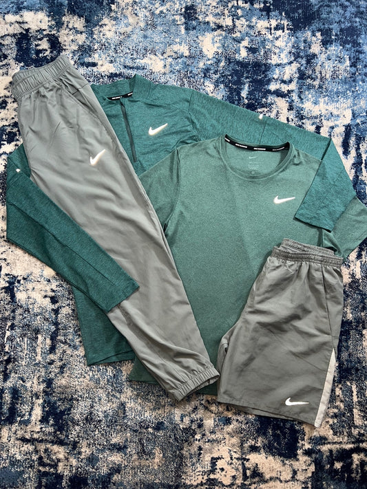 Nike Element Miler four-piece men's green grey running set, size Small – view 1