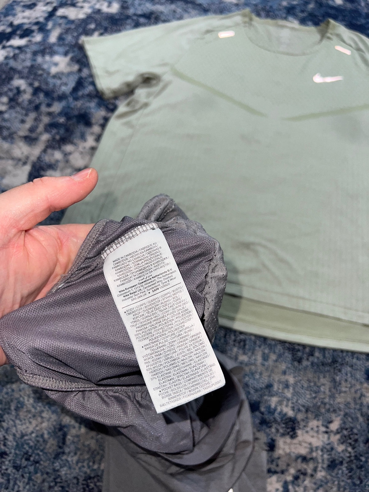 Nike Tech Knit ADV Miler T Shirt / Flex Stride Shorts Set – Gray, Men's Large in Gray, men's Large – detail view