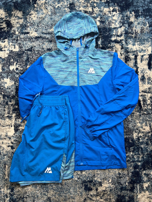 Montirex Windrunner Jacket and Shorts Set – Blue, Men's Extra Small in Blue, men's Extra Small – front view