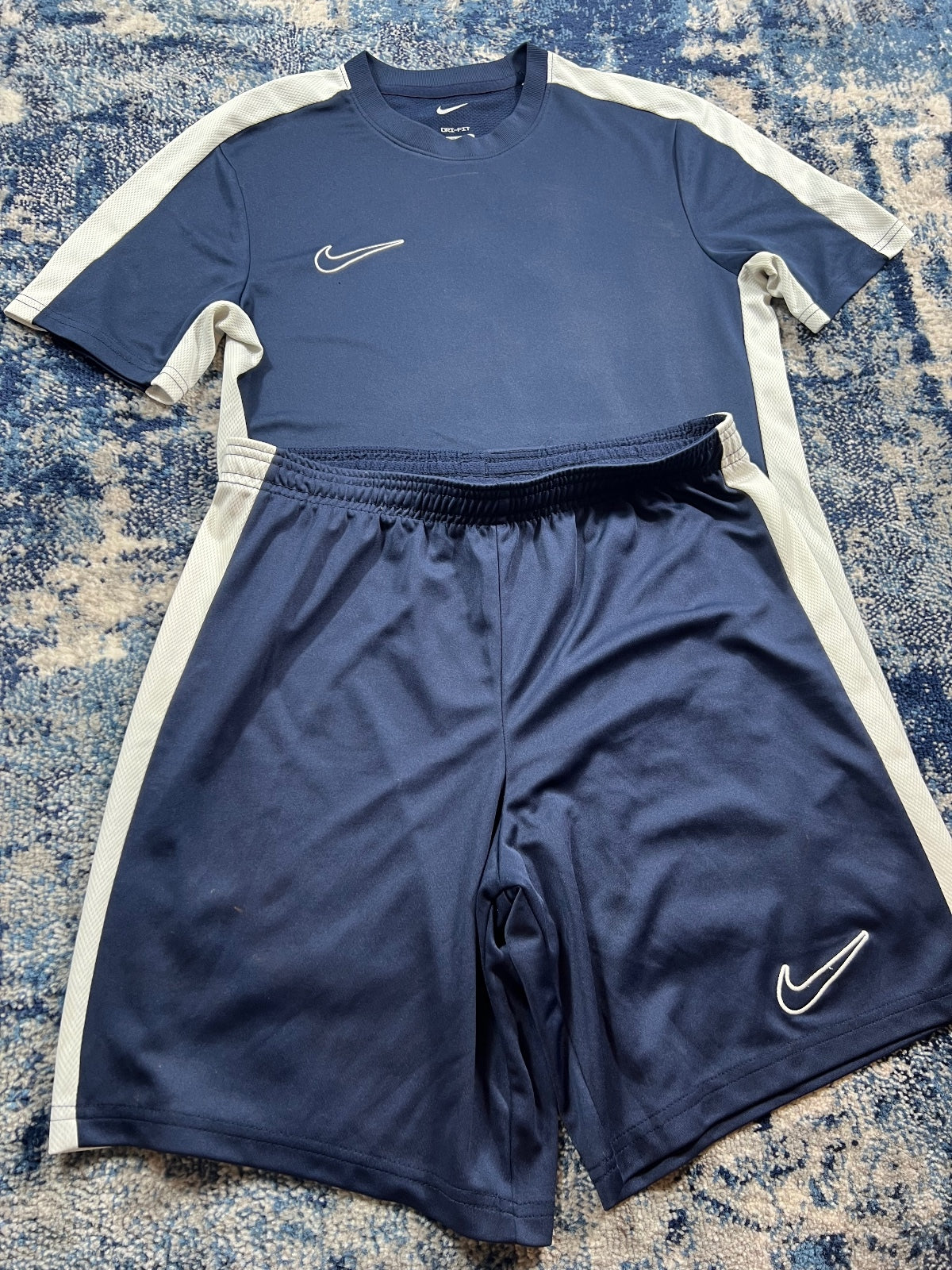 Nike Dri Fit Academy T Shirt and Shorts Set – Navy, Men's Small in Navy, men's Small – detail view