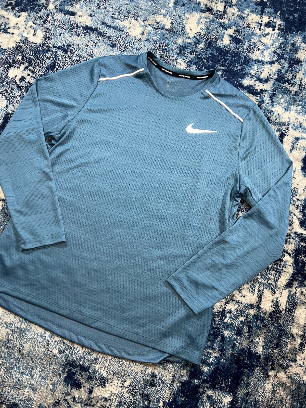 Nike Miler Long Sleeved T Shirt – LightBlue, Men's Large in LightBlue, men's Large – detail view