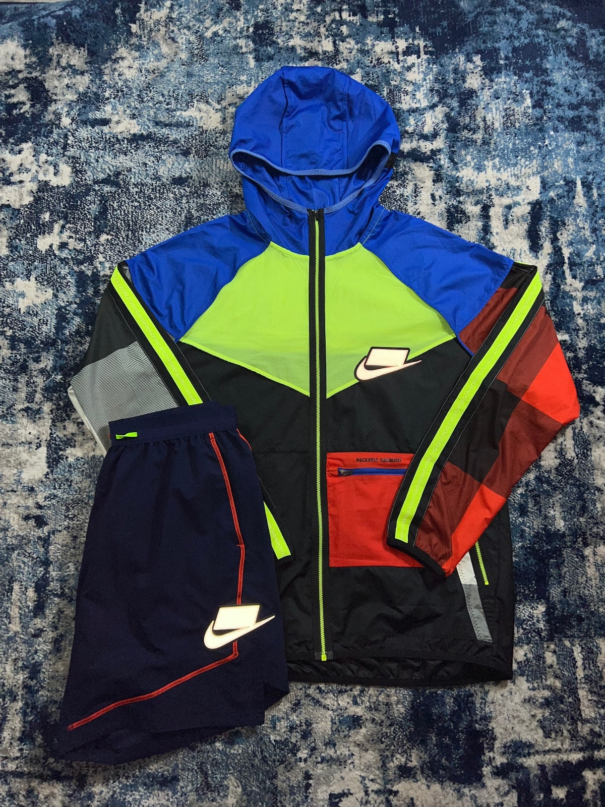 Nike Wildrun Meekz Windrunner Jacket / Flex Stride Shorts Tracksuit Set – Multi, Men's Medium in Multi, men's Medium –…