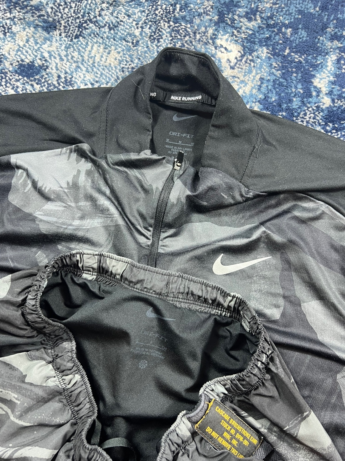 Nike Camo Element 1/4 Zip / Challenger Shorts Running Gym Tracksuit Set – Gray, Men's Medium in Gray, men's Medium – detail…