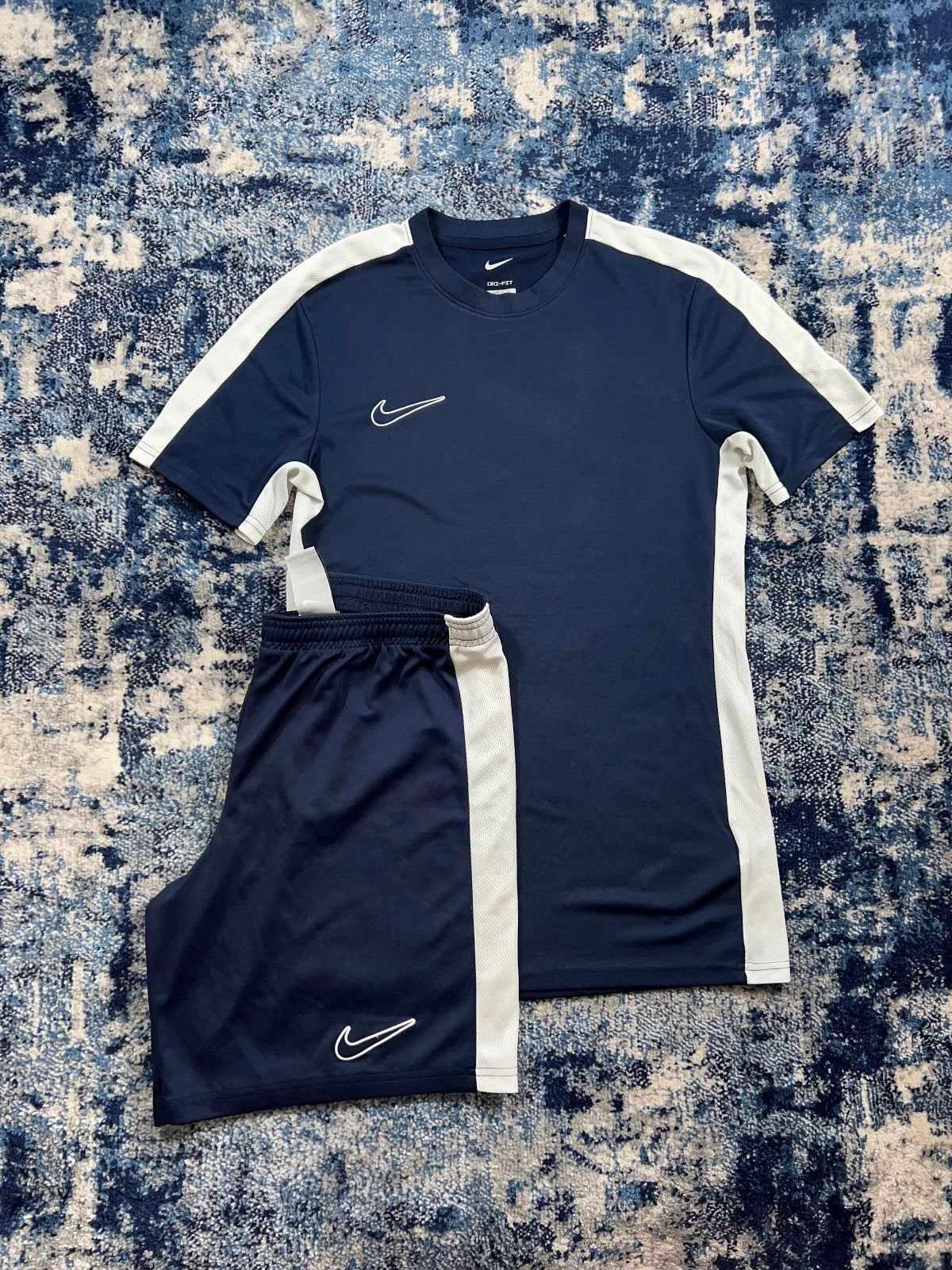 Nike Dri Fit Academy T Shirt and Shorts Set – Navy, Men's Small in Navy, men's Small – front view
