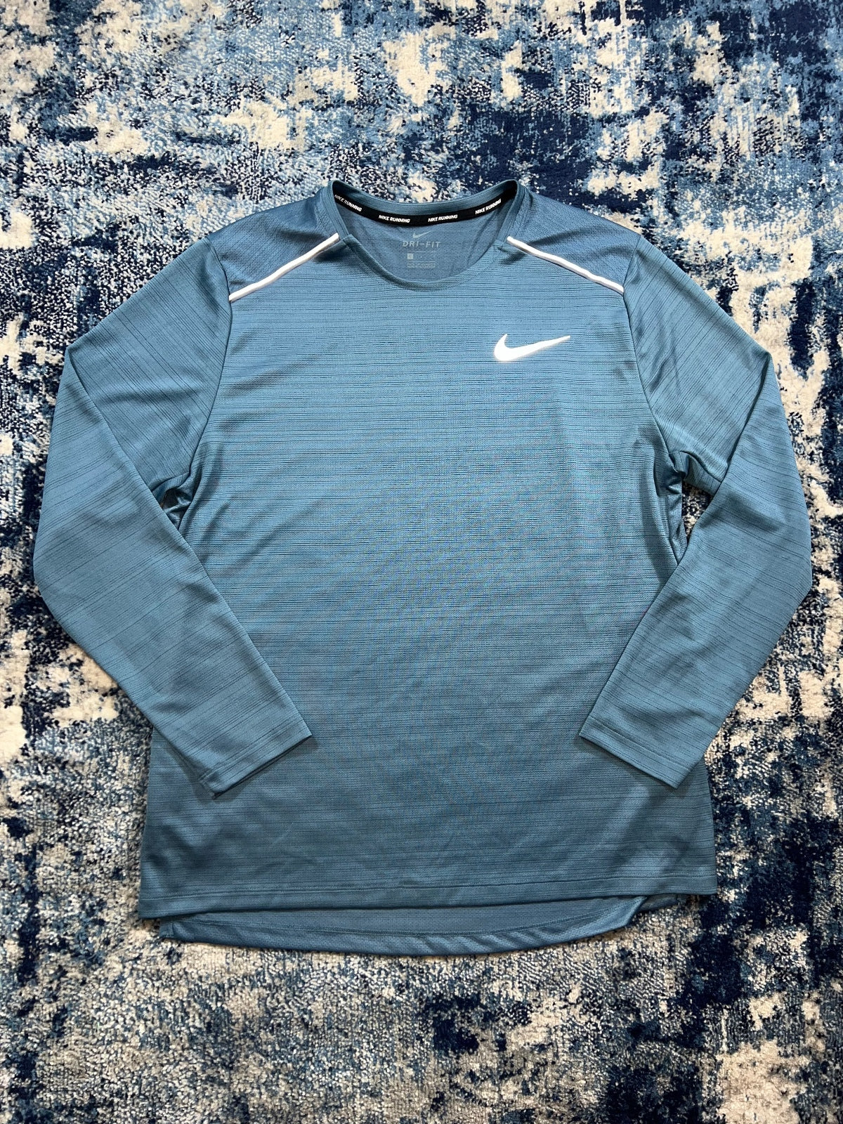 Nike Miler Long Sleeved T Shirt – LightBlue, Men's Large in LightBlue, men's Large – front view