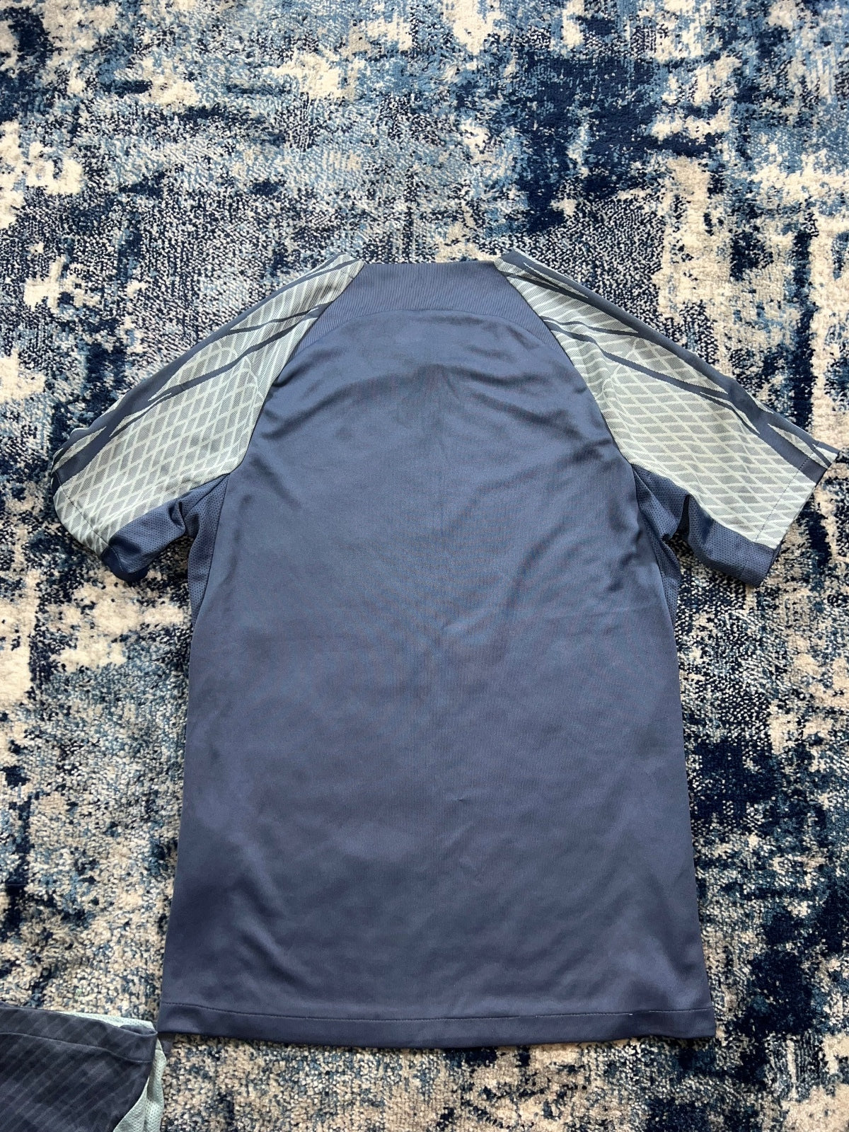 Nike Strike Academy Dri Fit T Shirt and Shorts Set – Blue, Men's Small in Blue, men's Small – detail view